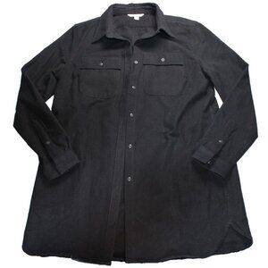 L.L. Bean Womens Black Long Sleeve Shirt Size Large Soft Cotton Camois Cloth